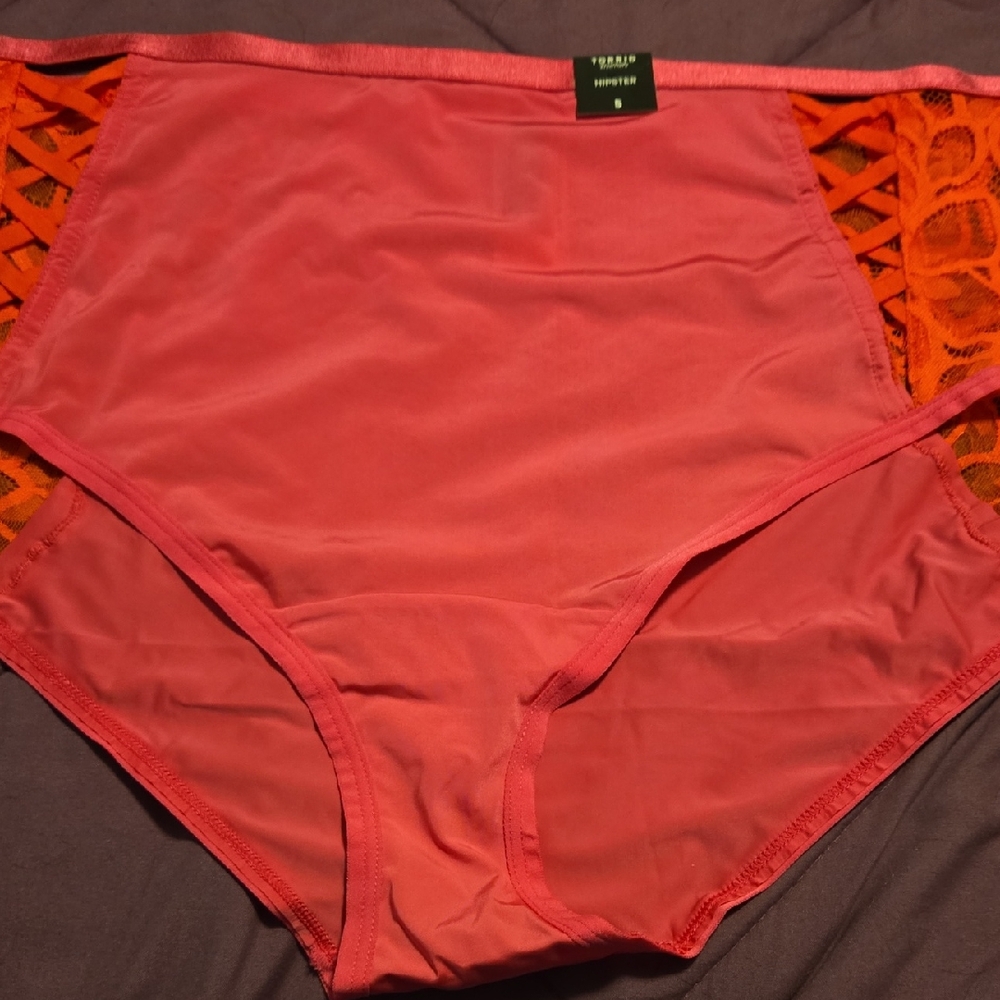 Pink and Orange Lace Hipster Panties